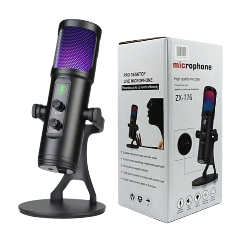 [GE779EA69N1WANAFAMZ] Micrófono de Estudio Profesional USB con Luz RGB para PC Zx-776 — galería 3