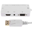 Convertidor DisplayPort Macho a VGA, HDMI, DVI Hembra