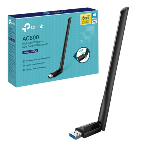 Adaptador USB TP-Link Archer T2U Plus de Doble Banda AC600